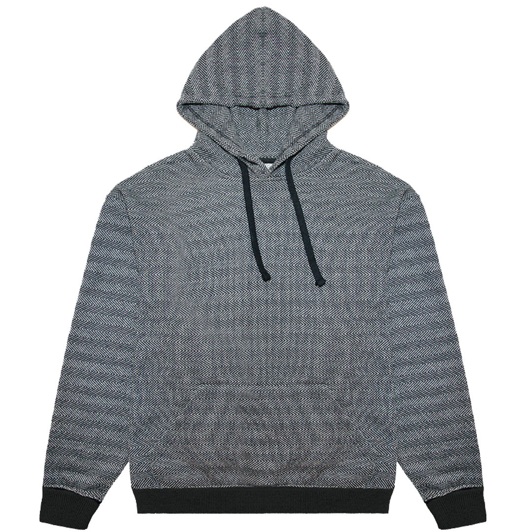 Unisex Black Herringbone Pull Over