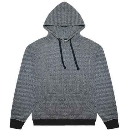 Unisex Black Herringbone Pull Over