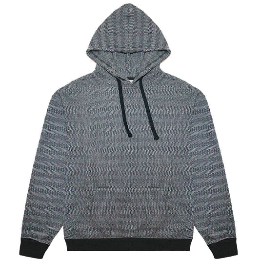 Unisex Black Herringbone Pull Over