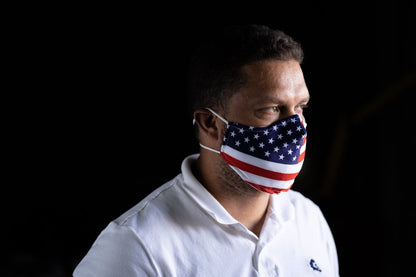 2-Ply Red White Blue Flag Reusable Non-Medical Breathable & Elastic Ear Bands Face Masks (5-Pcs Pack) Face Mask Accessories