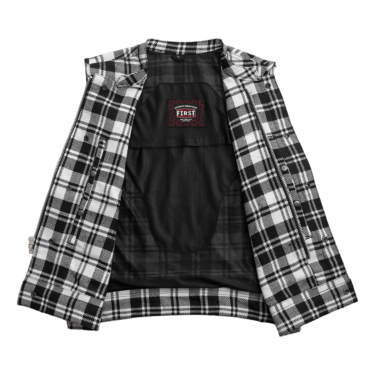 Sharp Shooter Moto Men's Canvas Vest - Recycled Men's Canvas Vests Vests