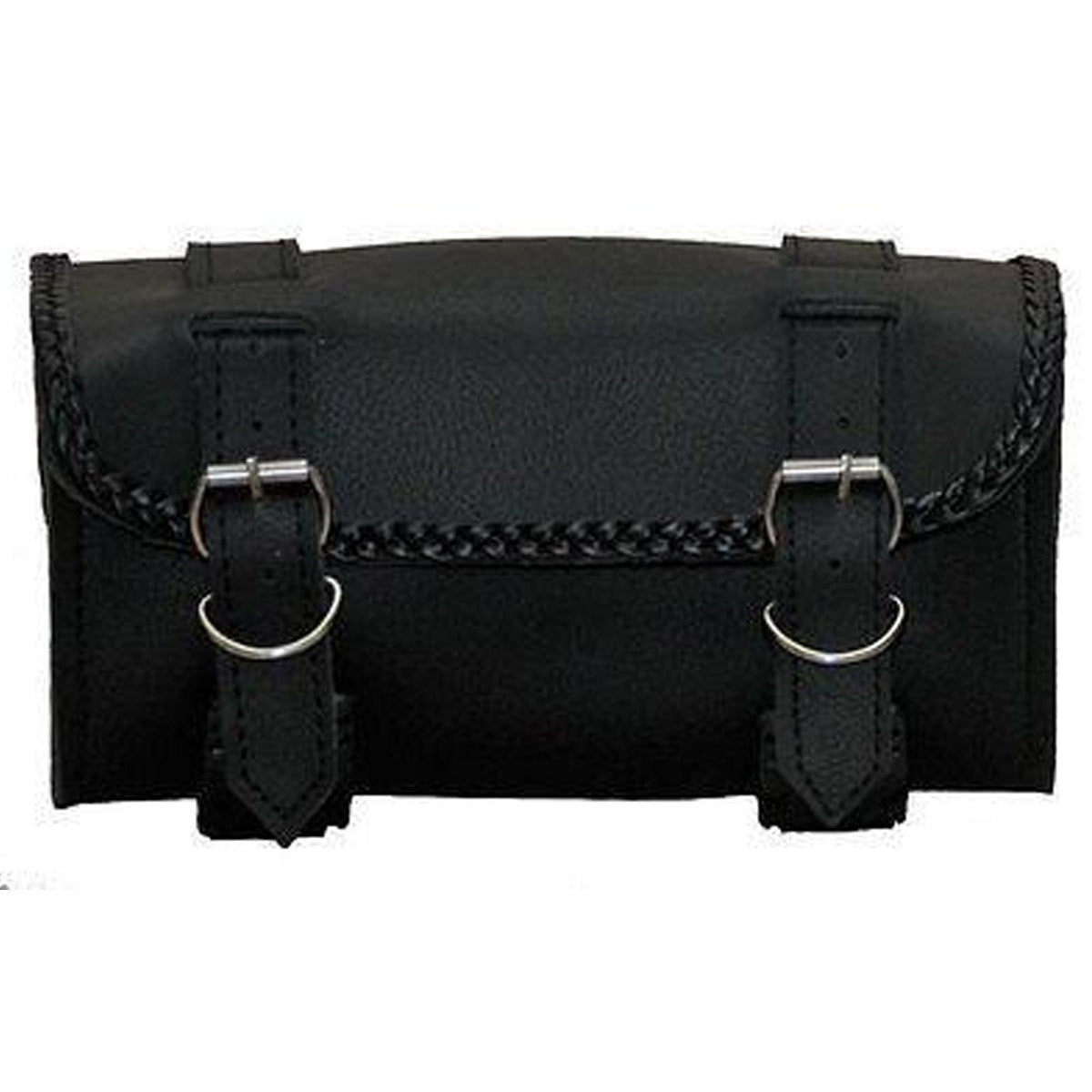 Vance Black Hard Shell Braided Motorcycle Handlebar Bag Toolbag
