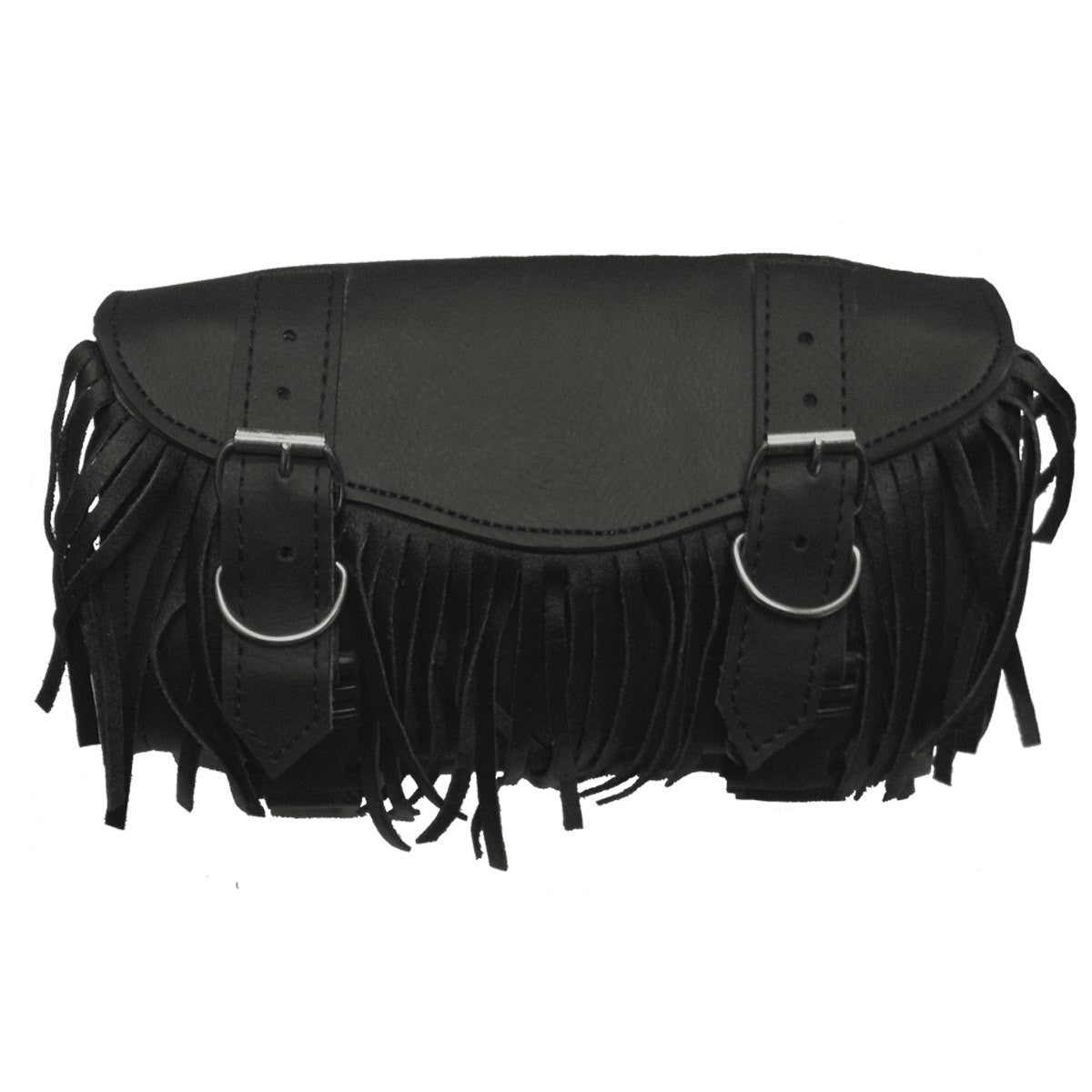 Black Hard Shell Motorcycle Toolbag with Fringes