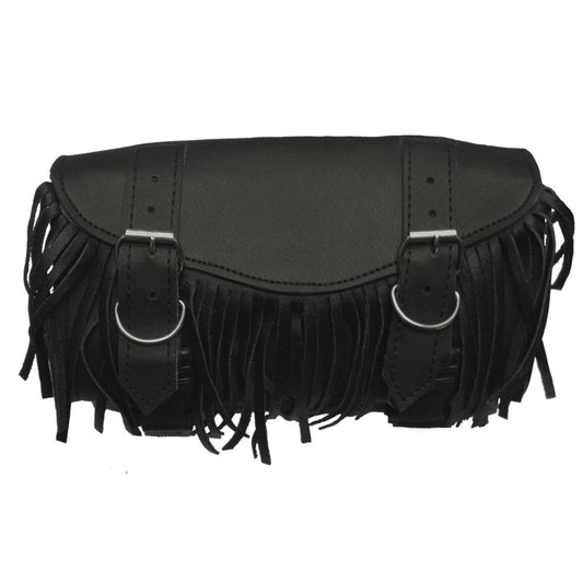 Black Hard Shell Motorcycle Toolbag with Fringes