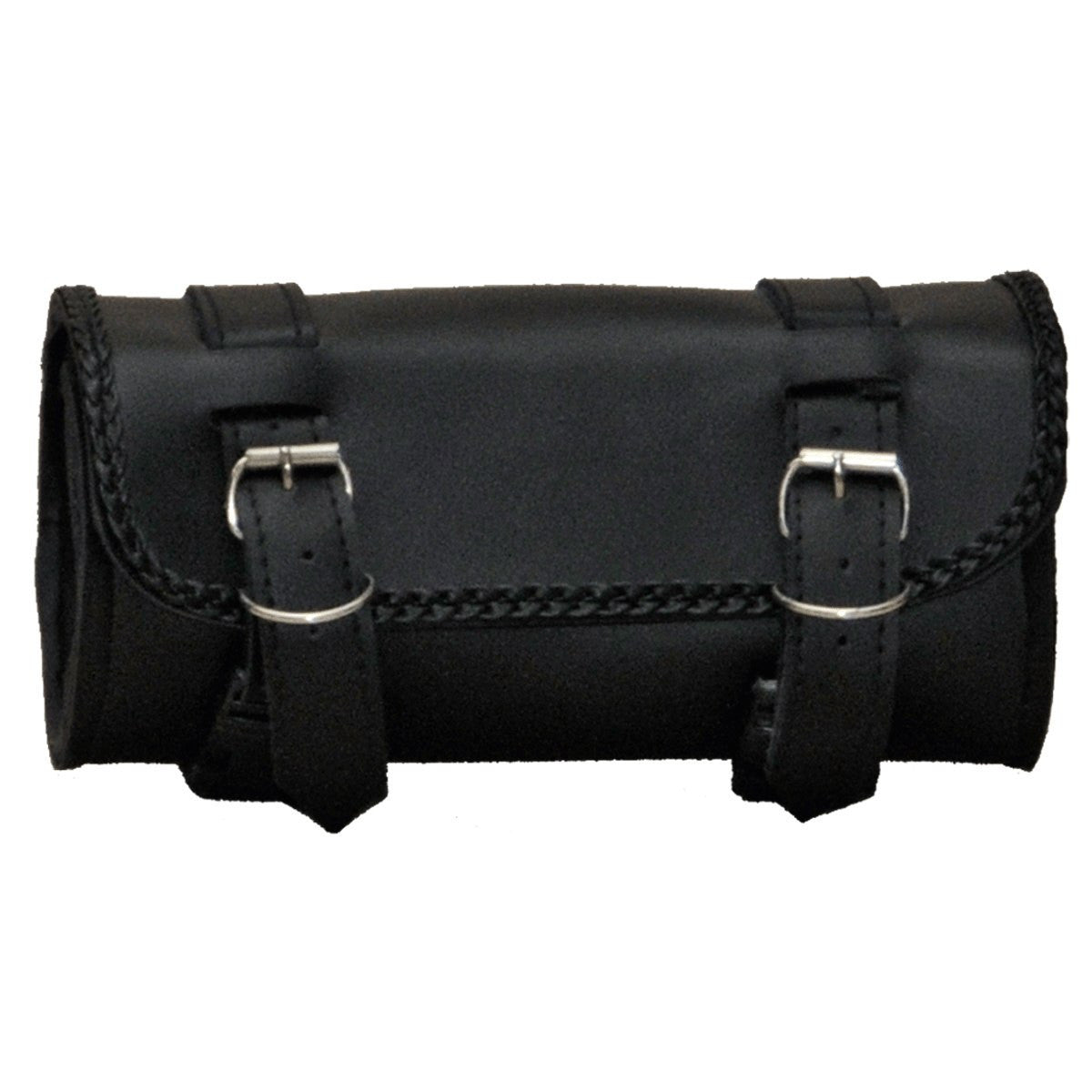 Vance Black Hard Shell Braided Motorcycle Handlebar Bag Toolbag