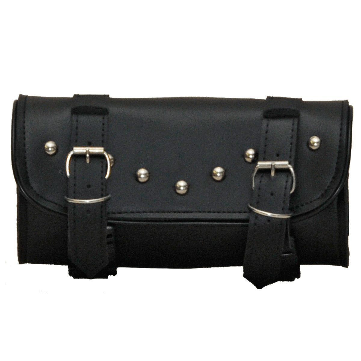 Vance Black Hard Shell Studded Motorcycle Handlebar Bag Toolbag
