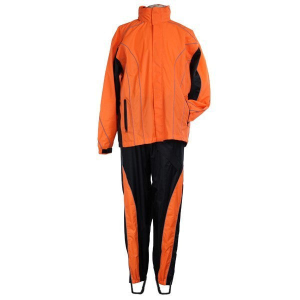 Thunder Under RS5020 Men's Hi Visibility Orange and Yellow Motorcycle Rain Gear