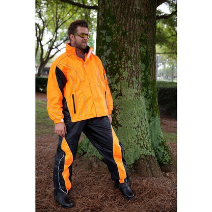 Thunder Under RS5020 Men's Hi Visibility Orange and Yellow Motorcycle Rain Gear