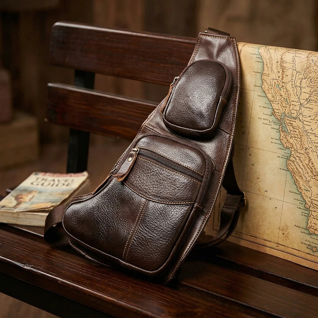 Leather Sling Chest Bag