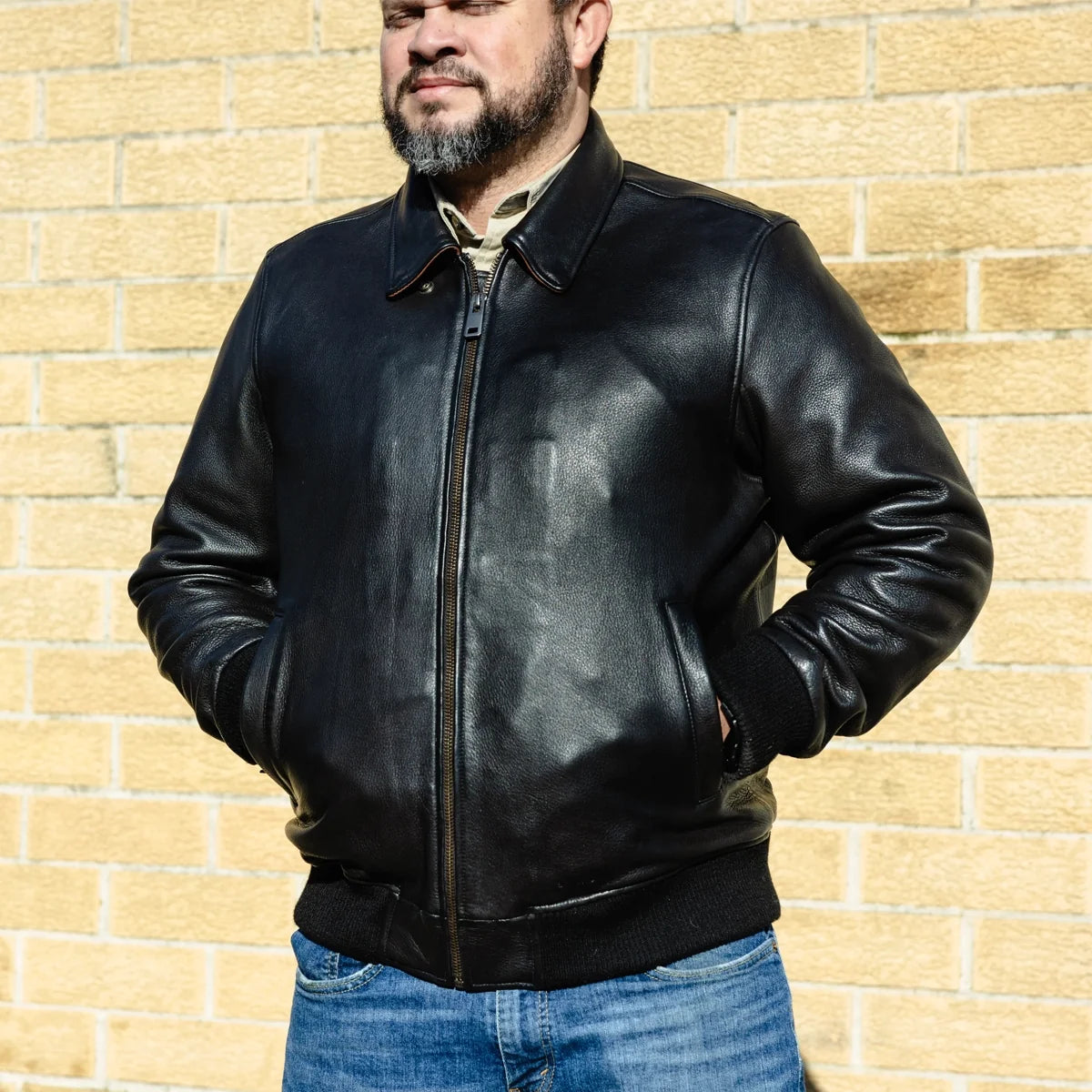Moto Bomber - Men's Leather Jacket Men's Leather Jacket Jackets