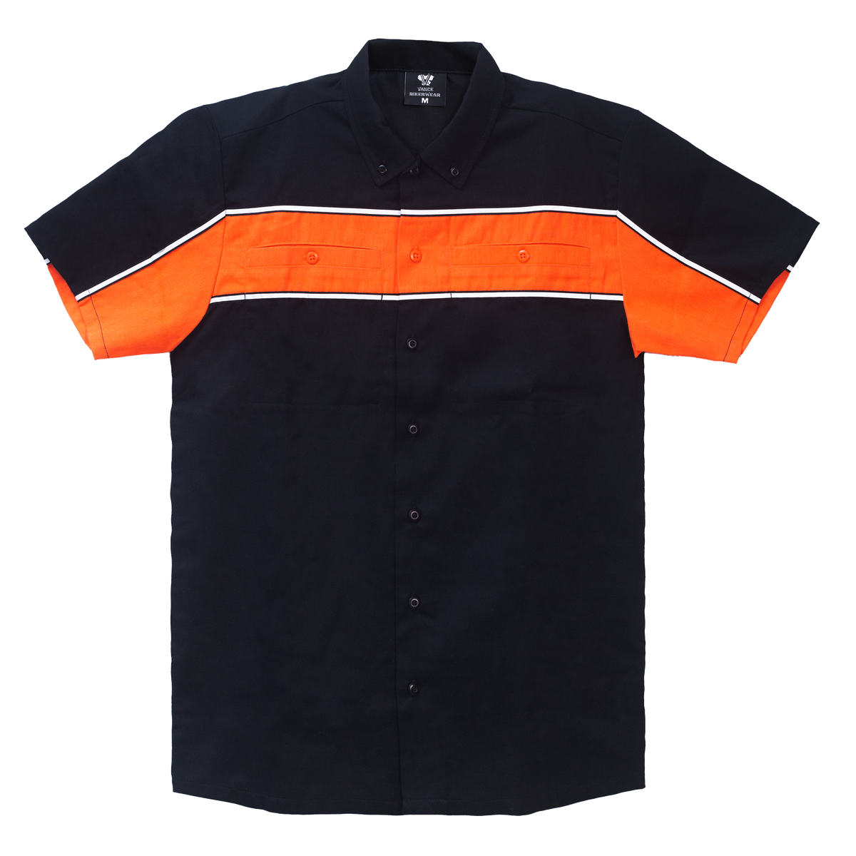 Men's Work Shirts Black & Orange