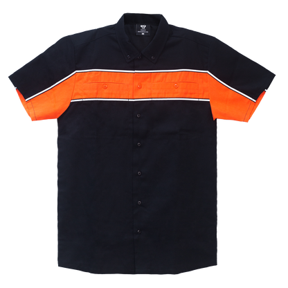 Men's Work Shirts Black & Orange