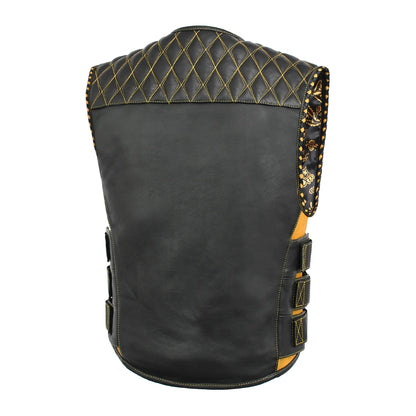 Tactical Emerald Men’s Motorcycle Leather Vest Men's Leather Vest Vests