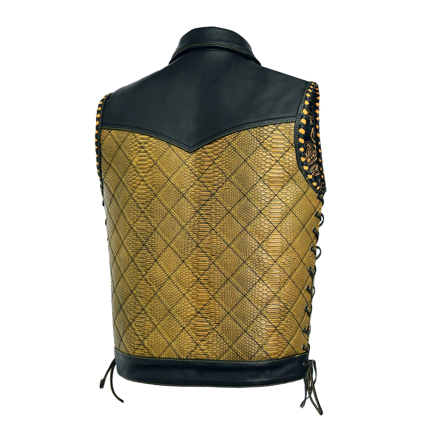 Kingsnake Men’s Motorcycle Leather Vest Men's Leather Vest Vests
