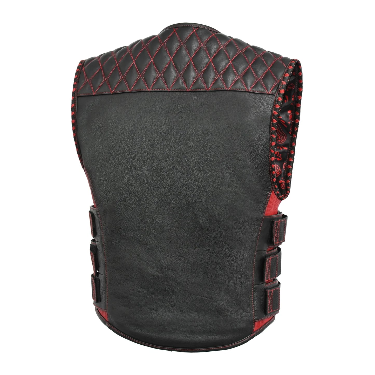 Tactical Emerald Men’s Motorcycle Leather Vest Men's Leather Vest Vests