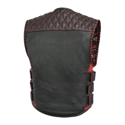 Tactical Emerald Men’s Motorcycle Leather Vest Men's Leather Vest Vests