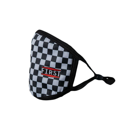 3-Ply Black/Gray Checkerboard Reusable Non-Medical Breathable & adjustable Ear Loops Face Masks (5-Pcs Pack) Face Mask Accessories
