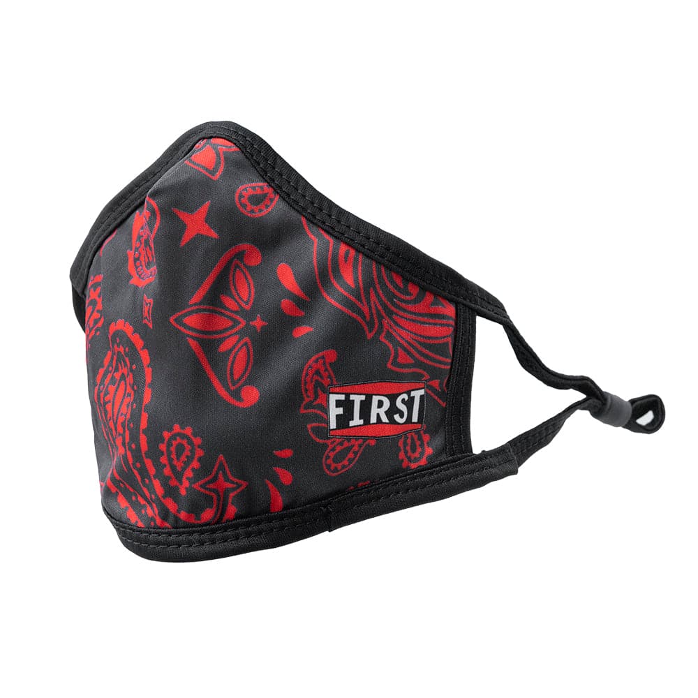 3-Ply Black/Red Bandana Reusable Non-Medical Breathable & adjustable Ear Loops Face Masks (5-Pcs Pack) Face Mask Accessories