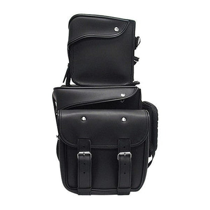 Vance Black 4 Piece Motorcycle Travel Luggage Sissy Bar Bag