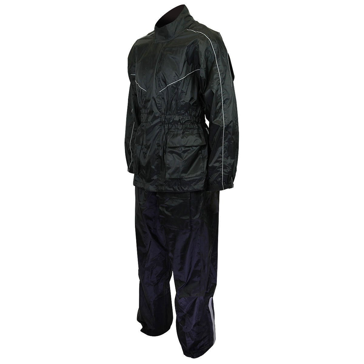 Thunder Under RS5001 Men's and Women's Black Two Piece Rainsuit Motorcycle Rain Gear