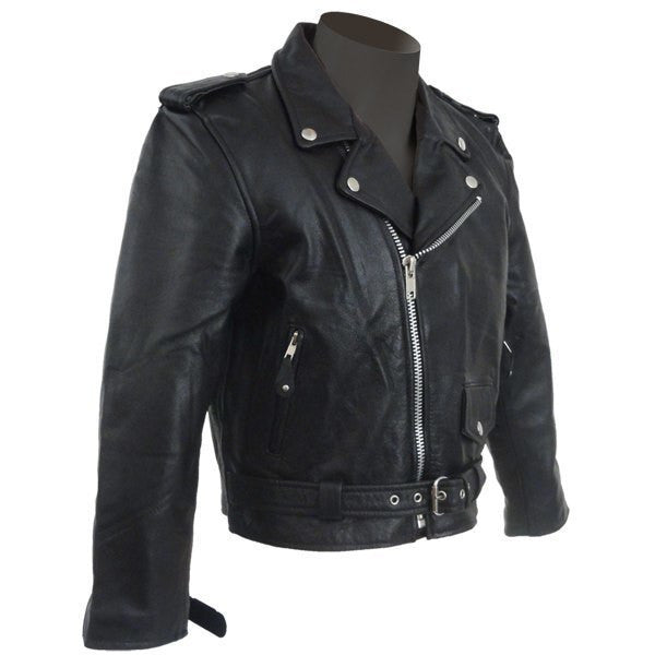 Vance Kids Black Motorcycle Leather Jacket