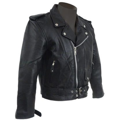 Vance Kids Black Motorcycle Leather Jacket