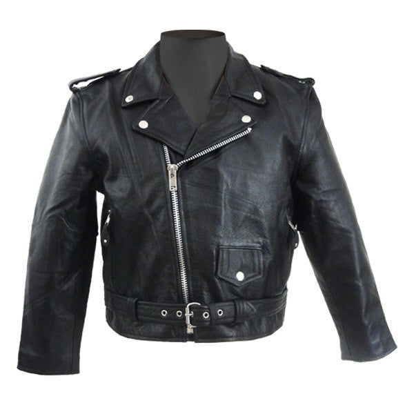 Vance Kids Black Motorcycle Leather Jacket