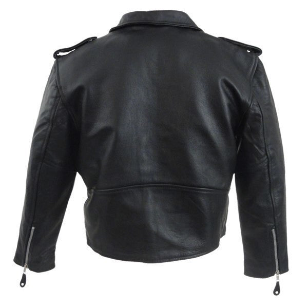 Vance Kids Black Motorcycle Leather Jacket