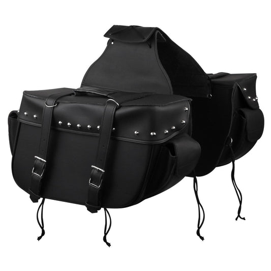 Vance Black Motorcycle Saddlebags for Honda Yamaha Kawasaki Indian and Harley Davidson Motorcycles
