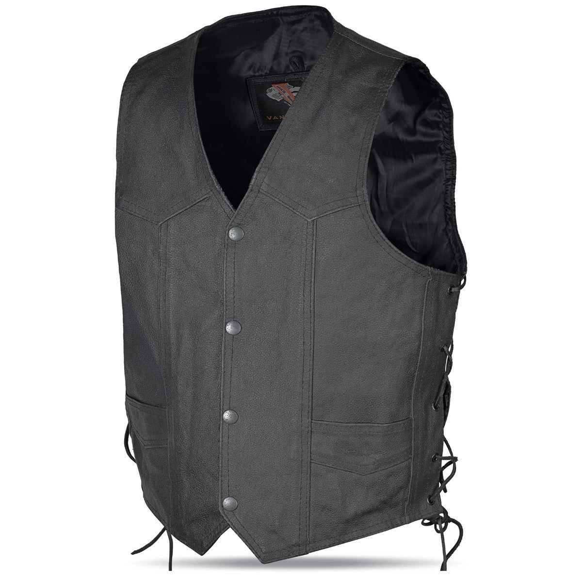 Vance Kids Boys Girls Childrens Lace Side Biker Motorcycle Style Leather Vest
