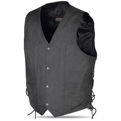 Vance Kids Boys Girls Childrens Lace Side Biker Motorcycle Style Leather Vest