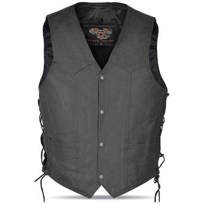 Vance Kids Boys Girls Childrens Lace Side Biker Motorcycle Style Leather Vest
