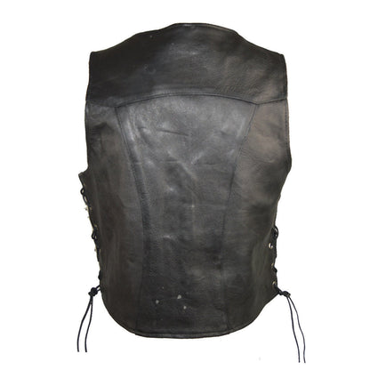 Vance Leathers Womens Black Lady Biker Leather Motorcycle Vest