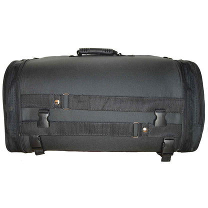 Vance Black Expandable Motorcycle Luggage Travel Sissy Bar Roll Bag