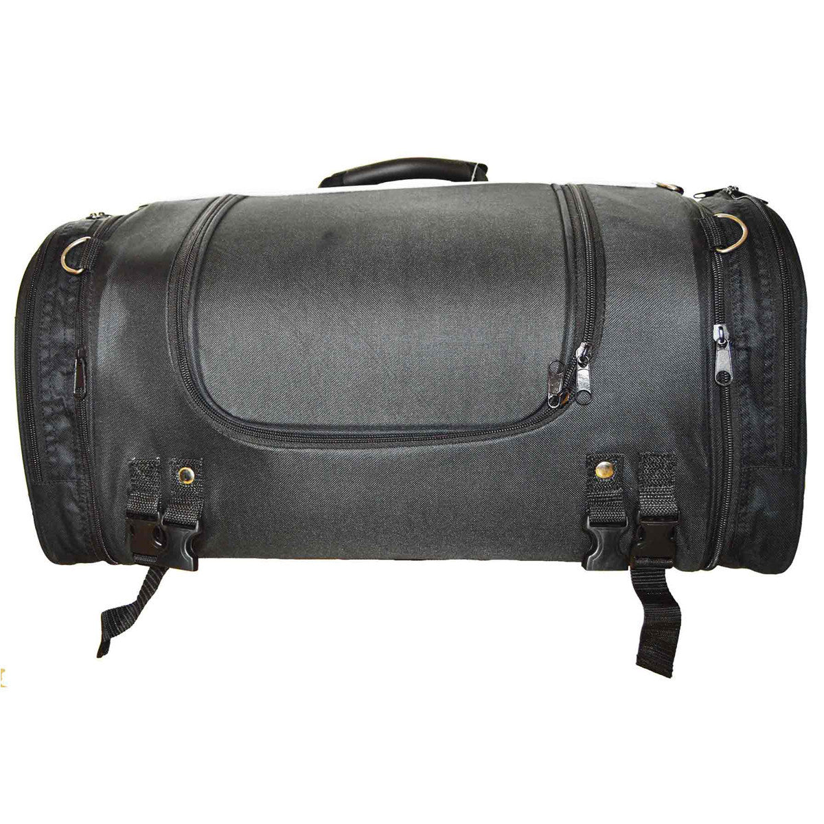 Vance Black Expandable Motorcycle Luggage Travel Sissy Bar Roll Bag