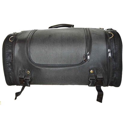 Vance Black Expandable Motorcycle Luggage Travel Sissy Bar Roll Bag