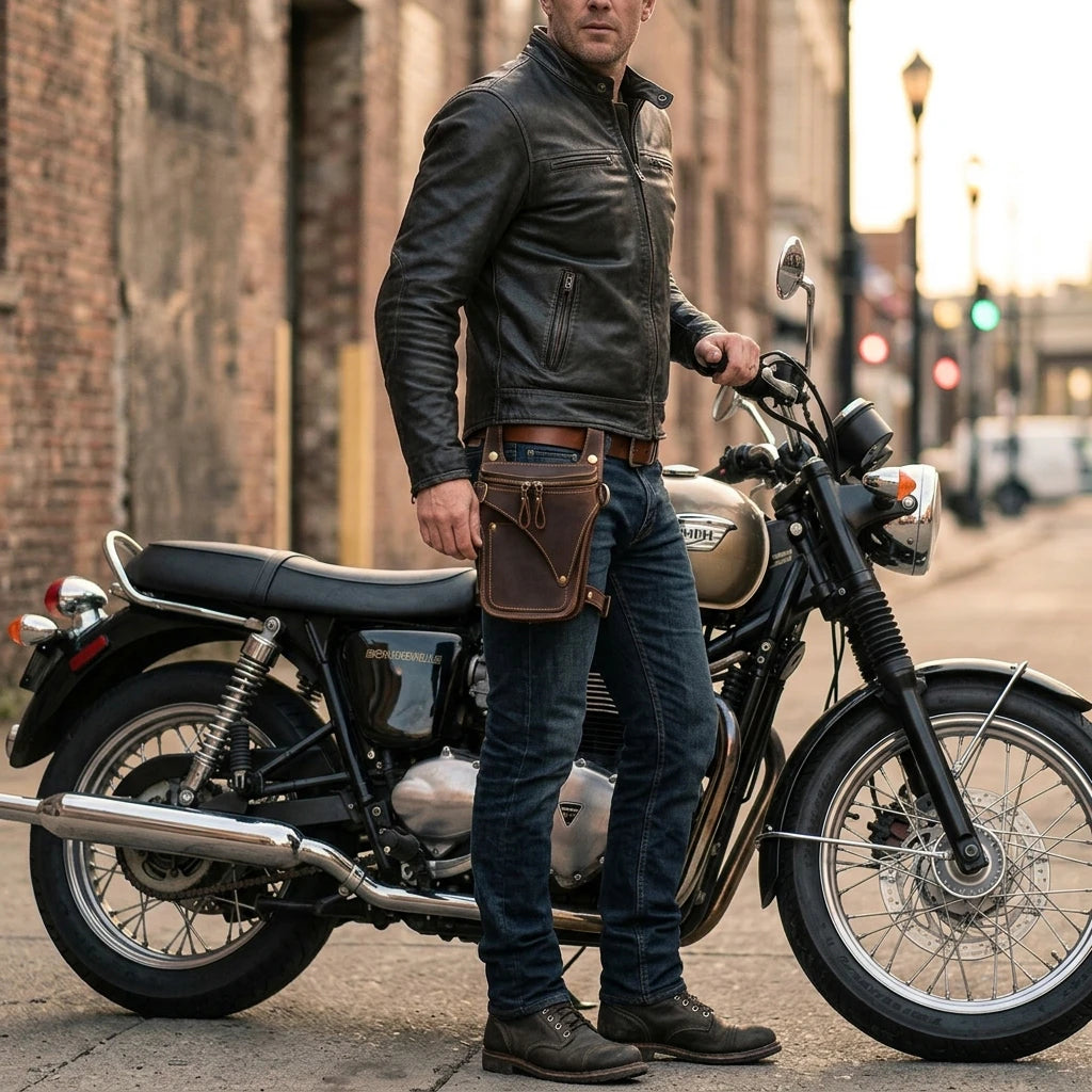 ALR™ Motorcycle Genuine Leather Hip Bag