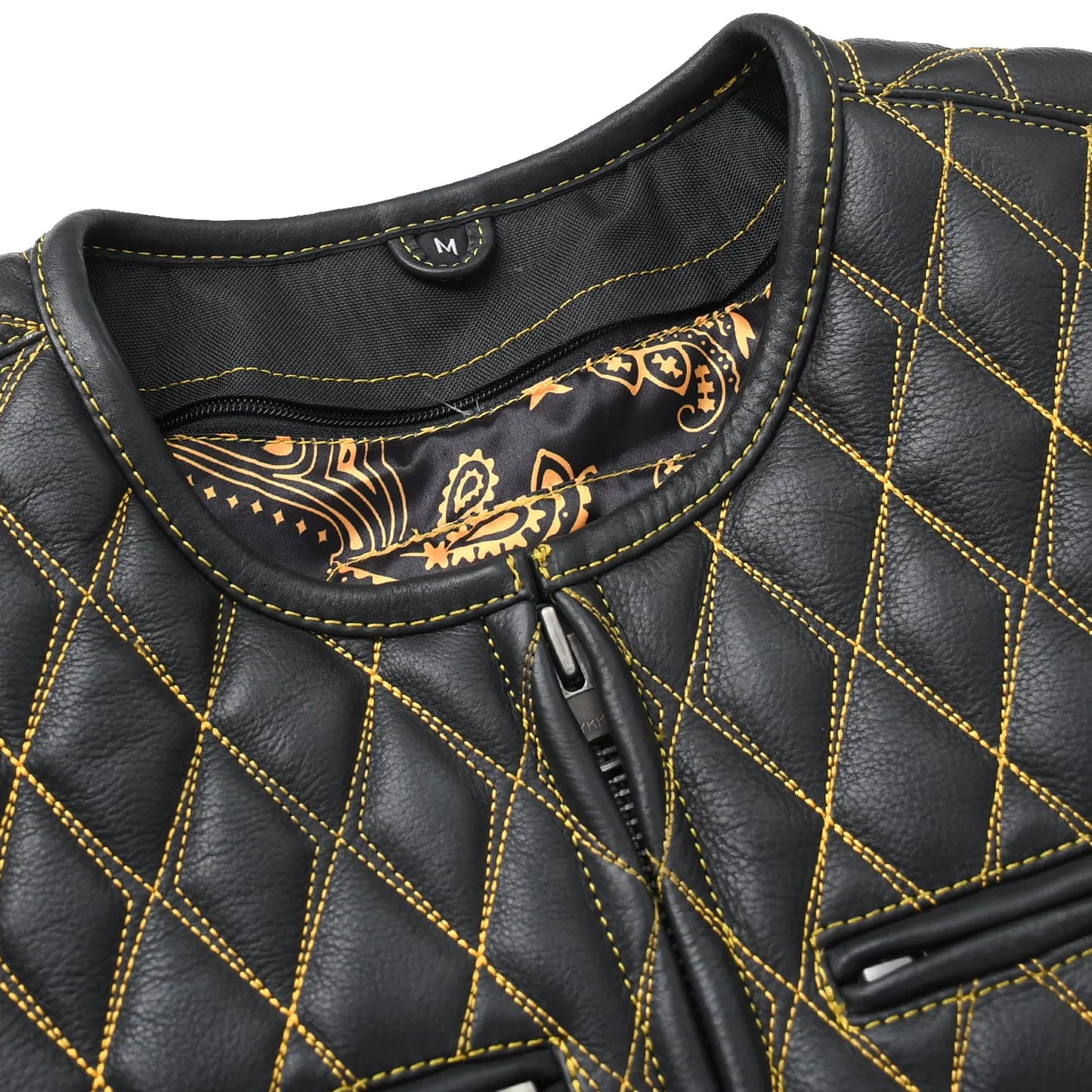 Tactical Emerald Men’s Motorcycle Leather Vest Men's Leather Vest Vests