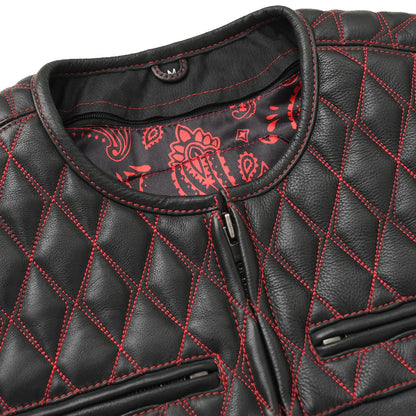 Tactical Emerald Men’s Motorcycle Leather Vest Men's Leather Vest Vests