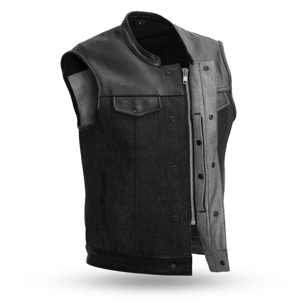 49/51 Men's Denim Motorcycle Vest Men's Denim Vest Vests