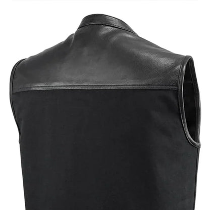 49/51 Vest Motorcycle Leather Canvas Vest Men's Canvas Vests Vests