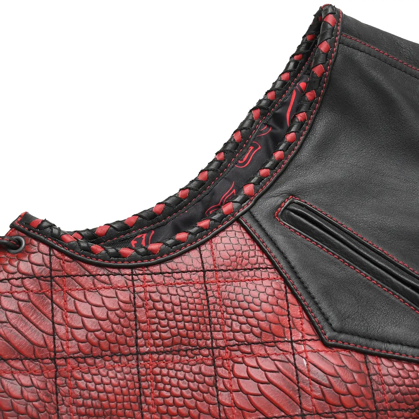 Kingsnake Men’s Motorcycle Leather Vest Men's Leather Vest Vests