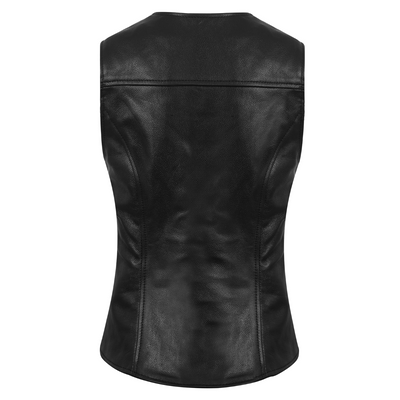 Vance Ladies Five Snap Leather Vest