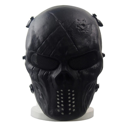 Black Iron Reaper full-face skull mask front view