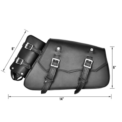 Vance Black Left Side Motorcycle Swing Arm Bag for Harley Honda Yamaha Kawasaki Indian Motorcycles