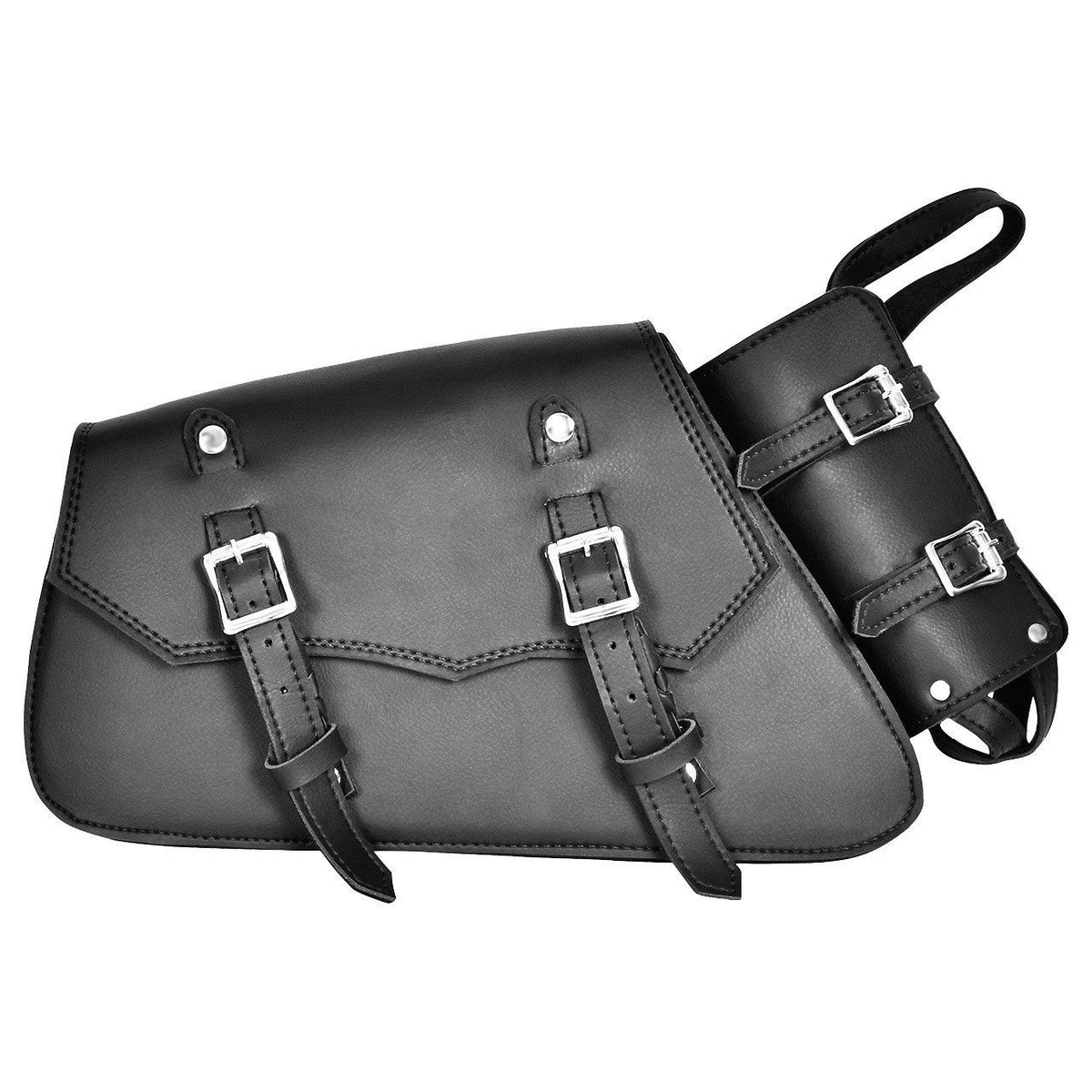 Vance Black Right Side Motorcycle Swing Arm Bag for Harley Honda Yamaha Kawasaki Indian Motorcycles