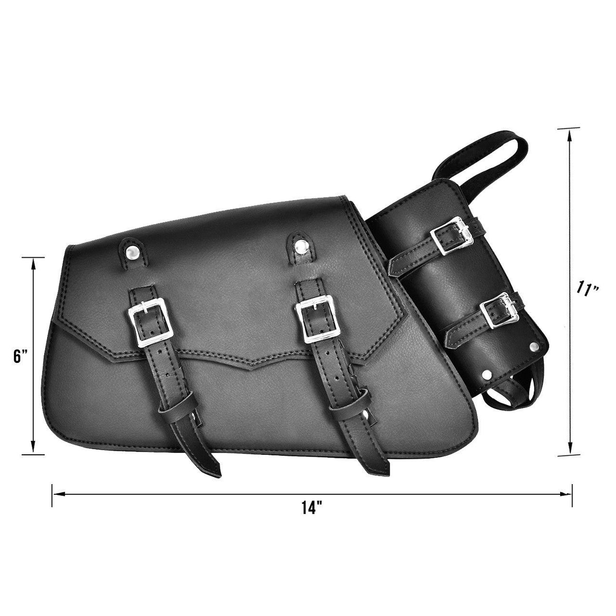 Vance Black Right Side Motorcycle Swing Arm Bag for Harley Honda Yamaha Kawasaki Indian Motorcycles