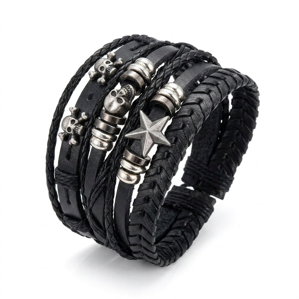 Stainless Steel Biker Ring - Fashion Bracelet Viking Bracelet Men Hand