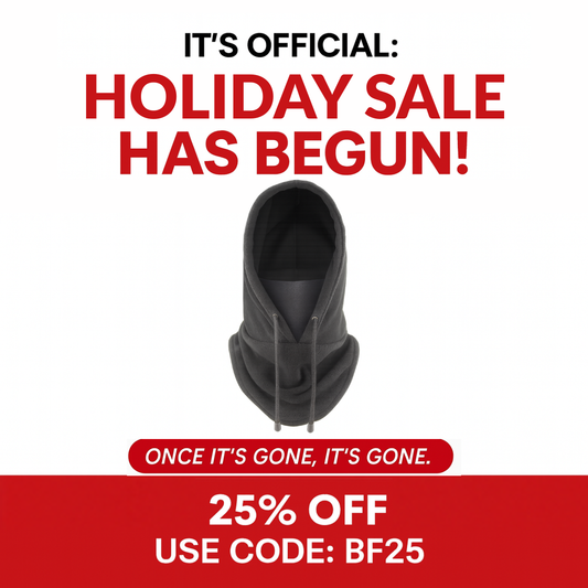 Thermal Fleece Hoodie Face Cover - Gray