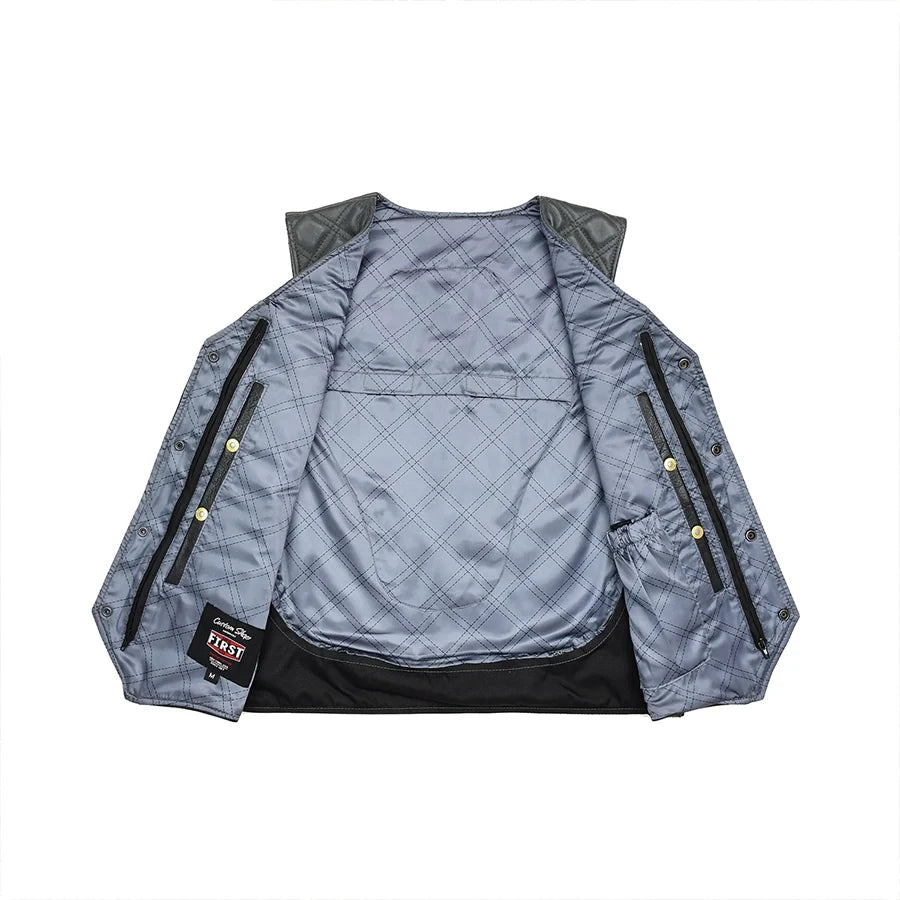 Hammer down Men's Western Style Leather Biker Vest Men's Leather Vest Vests